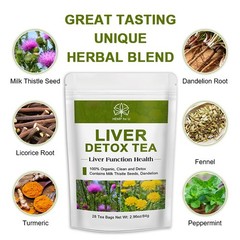 28 Tea Bags Liver,Kidney & Pancrea Herbal Compound Detox Cleanse Herbal Tea