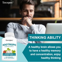 Nootropics Brain Supplement Brain Memory Focus Cognitive Function 120 Pills
