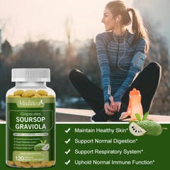 Soursop GRAVIOLA EXTRACT 1000mg 60days Guanabana Annona Antioxidant 120 capsules