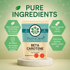 BETA Carotene Capsule-10000mcg-( 90% Natural β-Carotene)-EYE Health & Cognitive