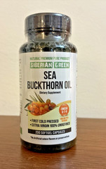 Siberian Sea Buckthorn Oil Caps 200 count Cold Pressed Wild Harvested EXP 6/27