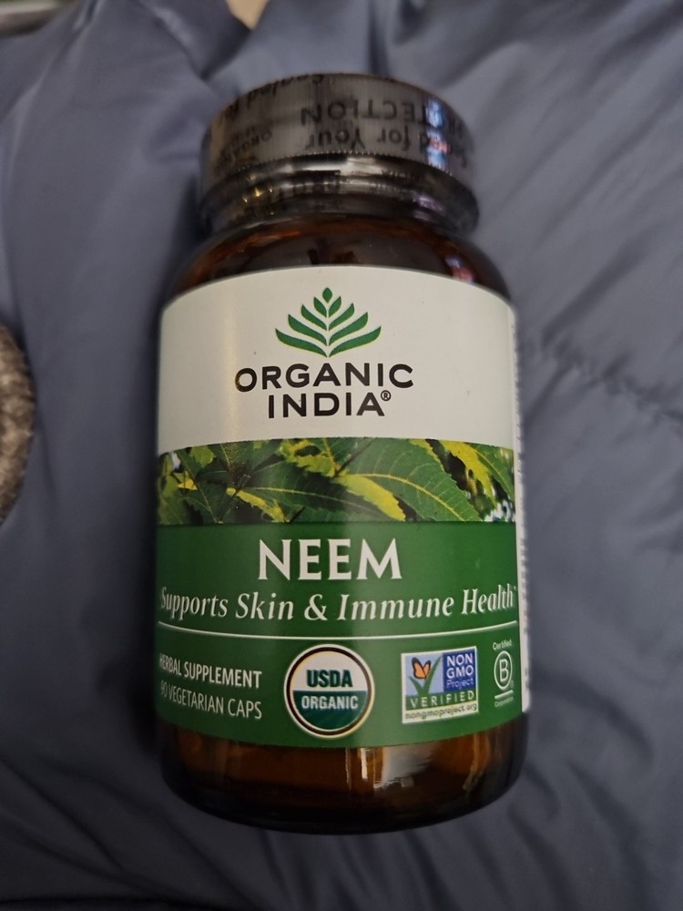 ORGANIC INDIA Neem Capsules – USDA Organic | Herbal – 90 Capsules 12/2026