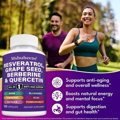 Resveratrol Complex Supplements Anti Aging Mental Focus Energy 30-120 Capsules