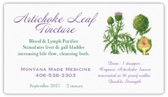 Artichoke Tincture Blood & Liver Detox, Staph/Strep, Digestion, Infections