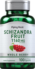 Schizandra Berry Fruit Capsules 1160mg | 100 Count | Non-GMO | by Piping Rock