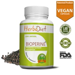 Piperine 95% Bioperine Black Pepper Extract Capsules Boosts Turmeric Absorption