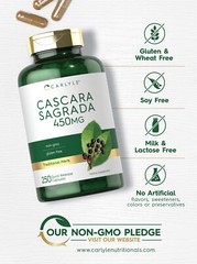 Cascara Sagrada 450mg | 250 Capsules | Non-GMO, Gluten Free | by Carlyle
