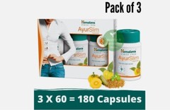 3 bottles X Himalaya AyurSlim Capsules 60 Capsules for Weigh Loss |