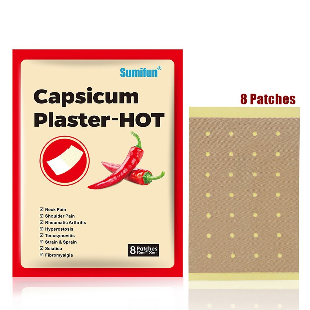 40pcs Capsicum Plaster Hot Muscle Strain Back Pain Relieving Patch Max Strength