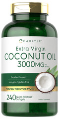Coconut Oil Softgels | 3000 mg | 240 Count | Non-GMO, Gluten Free | by Carlyle