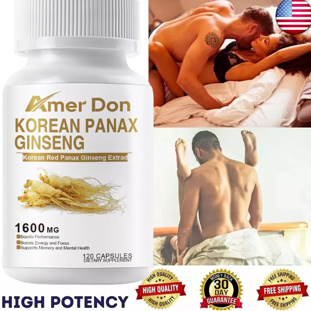 Korean Red Panax Ginseng 1600mg – 120 Capsules – Extra Strength Highest Potency