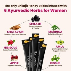 Natruveda Shilajit Honey Sticks for Women, 12 Sticks – Hazelnut | 300 mg Himalay