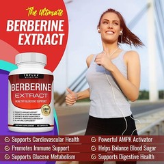 ▶Berberine HCl Premium Glucose And Blood Sugar (90 Capsule_Non-GMO, Gluten Free)