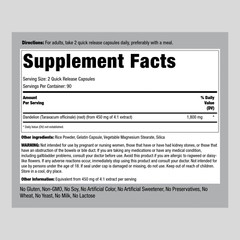 Dandelion Root Capsules | 1800mg | 180 Count | Non-GMO | by Piping Rock