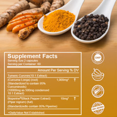 TURMERIC 95% CURCUMIN 10,000mg EXTRACT TUMERIC BLACK PEPPER ANTIOXIDANT BEST