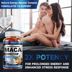 MENXI Black Maca Gummies – Stress Resilience & Sexual Function Enhancer 60PCS