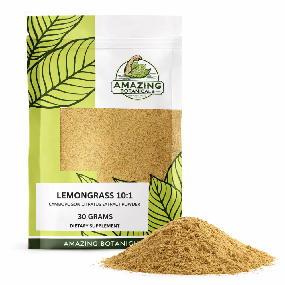 Lemongrass Extract Powder 10:1 | Cymbopogon Citratus | Vegan, Non-GMO, 30g