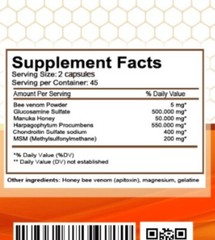 Premium 2 Bee BIO inflamatory Arthritis support abeeme therapy Venom bee