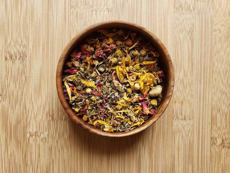 Herbal Tea, Floral Blend, Organic, Peppermint, Lemon Balm, Chamomile, Calendula