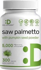 Saw Palmetto Supplement 5000Mg with Pumpkin Seed, 300 Capsules | Promotes NEW