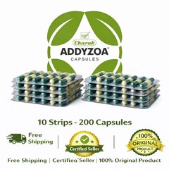 Charak Addyzoa Capsules 10 Strips (200 Capsules) | Herbal Reproductive Wellness
