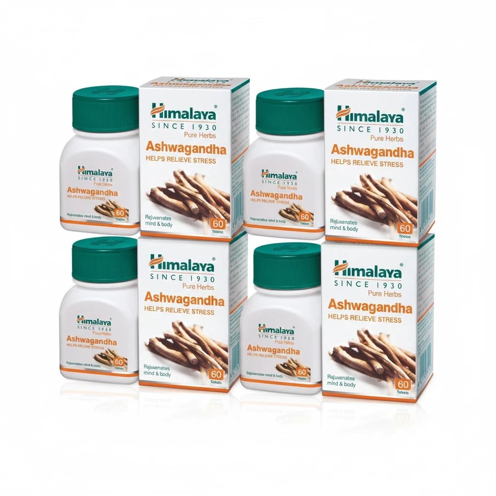 Himalaya Ashwagandha Ashvagandha General Wellness (4 box X 60 TABS) FREE SHIP