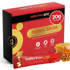 Better Gold Honey Packets for Men 12 Pack 20G Each Premium Herbal Blend Black G