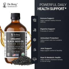 Dr. Berg Black Seed Oil Organic Cold Pressed – Pure Nigella Sativa Black Cumin O