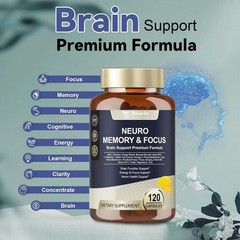 Brain Supplement for Memory Focus Ginkgo Biloba L-Tyrosine Alpha GPC Bacopa