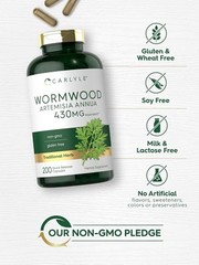 Sweet Wormwood 430 mg | 200 Capsules | Non-GMO & Gluten Free | By Carlyle