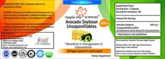Avocado Soybean Unsaponifiables (ASU) Capsules 35% Phytosterols Osteoarthritis
