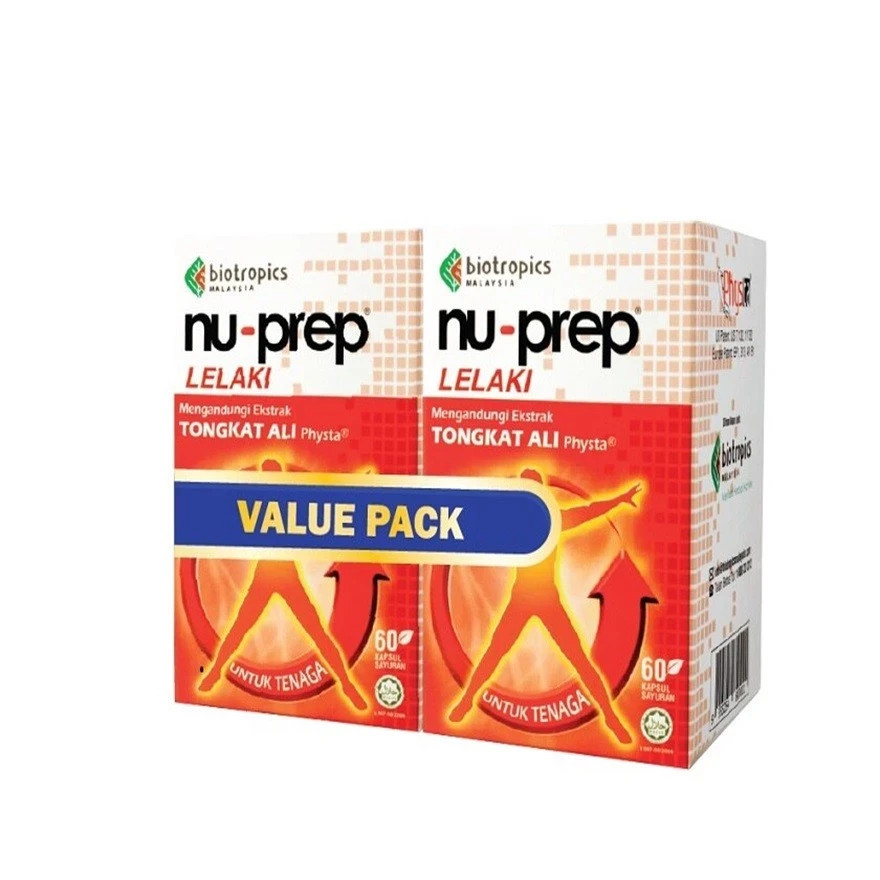2 Pack Nu-Prep® MAN Increase Men’s Energy Vitality Strength and Stamina 120 sac
