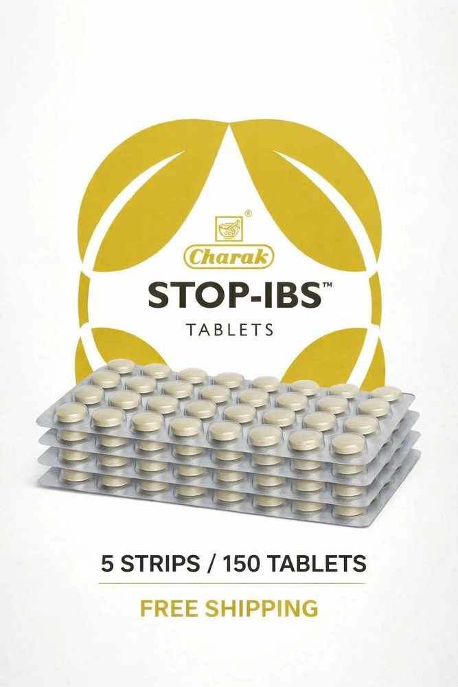 Charak Stop-IBS Ayurvedic Tablets 150 Tabs Digestive Comfort Support Free Ship