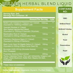 Mullein Leaf Extract Organic Lung Cleanse Drops for Lung Health Natural Herbal