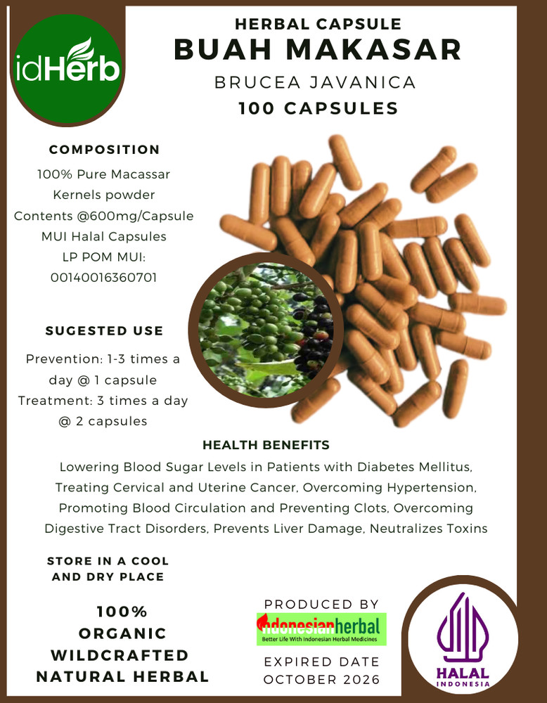 [idHerb] 100-1000 CAPSULES BUAH MAKASAR Brucea Javanica NATURAL HERBAL