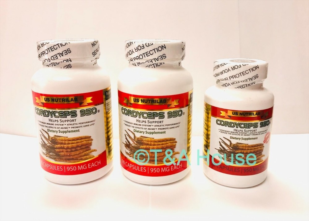 CORDYCEPS 950 USDA ORGANIC (BUY 1 GET 1 FREE) + 1 FREE 20 Caps Bottle