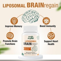 Liposomal Brain Supplements Memory Focus Plasmalogen Curcumin Vitamin E 60 Servi