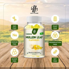 3x Mullein Leaf Extract 1500mg Lung Cleanse Respiratory Herbal 60 Capsules