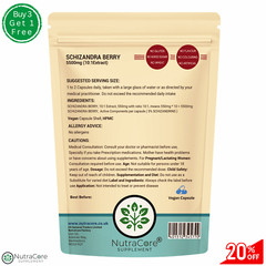 Schizandra Berry Capsules 5500mg-(5% Schizandrins)-100% Natural & Vegan Product