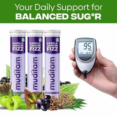 Muditam Ayurved Jamun Fizz | Balance Sugar120 Effervescent Tablet 2 Months Pack