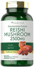 Reishi Mushroom Capsules 2500mg | 300 Count | Non-GMO | by Carlyle