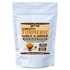 240 PILLS TURMERIC 95% CURCUMIN BLACK PEPPER GARLIC & GINGER ANTIOXIDANT IMMUNE
