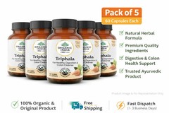 Organic India Triphala 60 Capsules Ayurvedic Digestive Gut Health Herbal 5 Pack