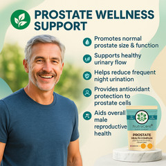 Prostate Health Complex Capsules 650mg(Saw Palmetto, Ginseng, Chamomile)-90Caps