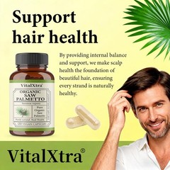 Saw palm formula: Protects prostate health and nourishes hair for vitality.