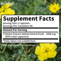 Tribulus 1000mg per serving Minimum 95% Saponins Extract 30 To 120 Capsules