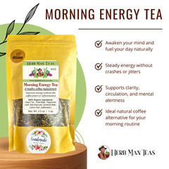 MORNING ENERGY TEA – A healthy coffee replacement. Improves energy w/out jitters