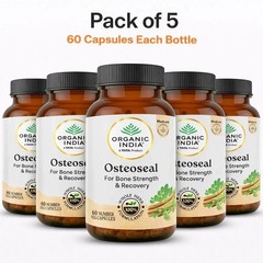 5 X Organic India Osteoseal 300 Caps Ayurvedic Bone Health Exp 2028