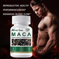 Organic Black Maca 10000mg, Peruvian Maca Root Extract Pills for Men & Women
