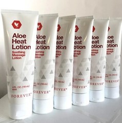 6 x Forever Aloe HEAT LOTION Soothing Massage Lotion 100% Herbal 118ml. Each
